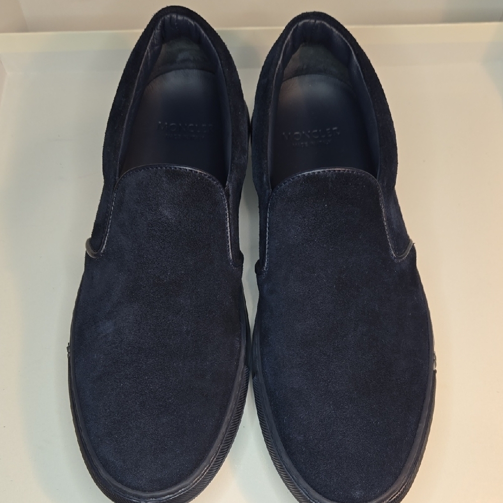 Elegant Moncler Navy Blue Suede Mereith Loafers New No Box - Picture 10 of 10